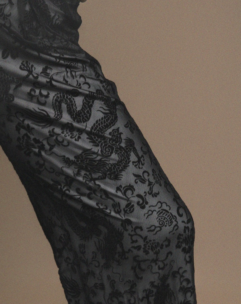 Dragon Fire Mesh Wide Leg Pant