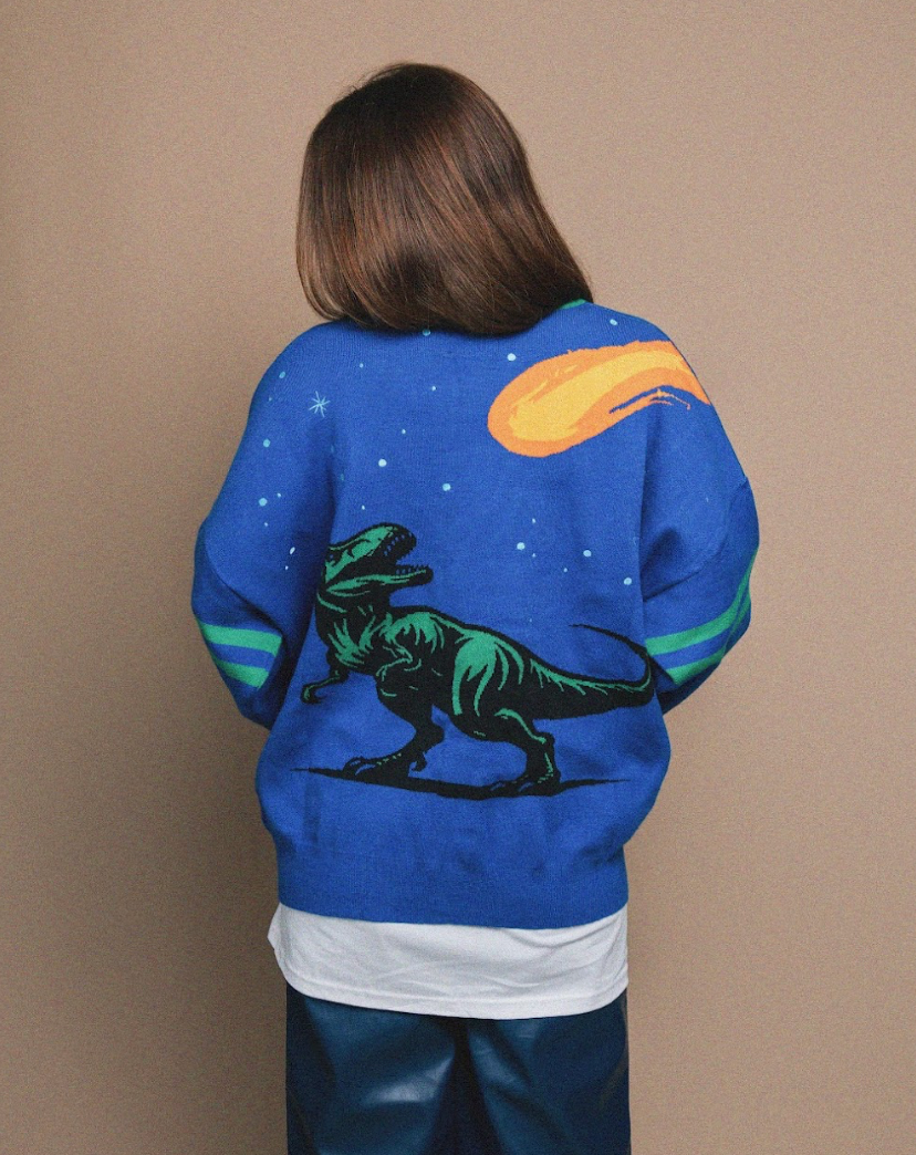 Dinosaur Extinction Varsity Cardigan
