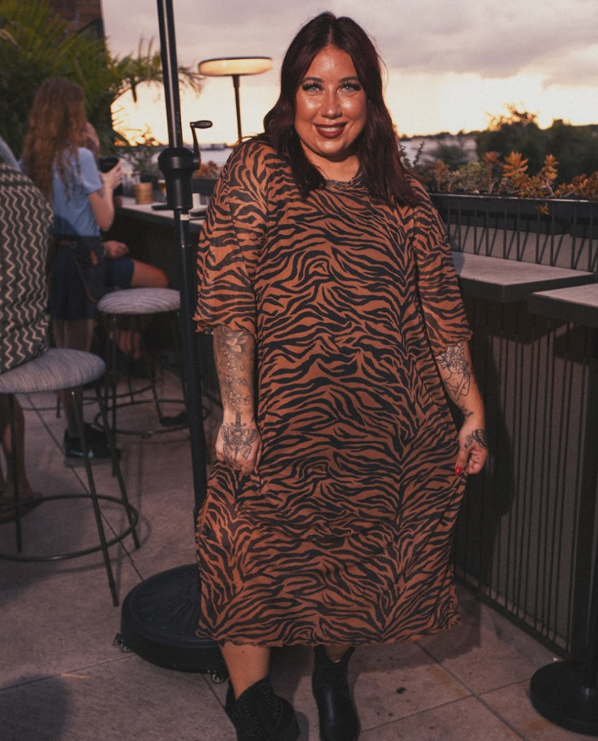 Claws Out Tiger Print Mesh Dress