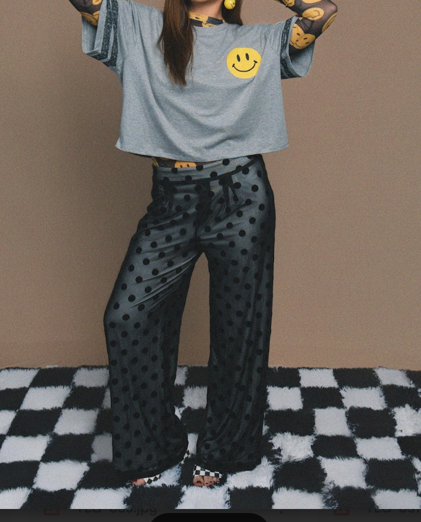 Spot On Mesh Wide Leg Pant