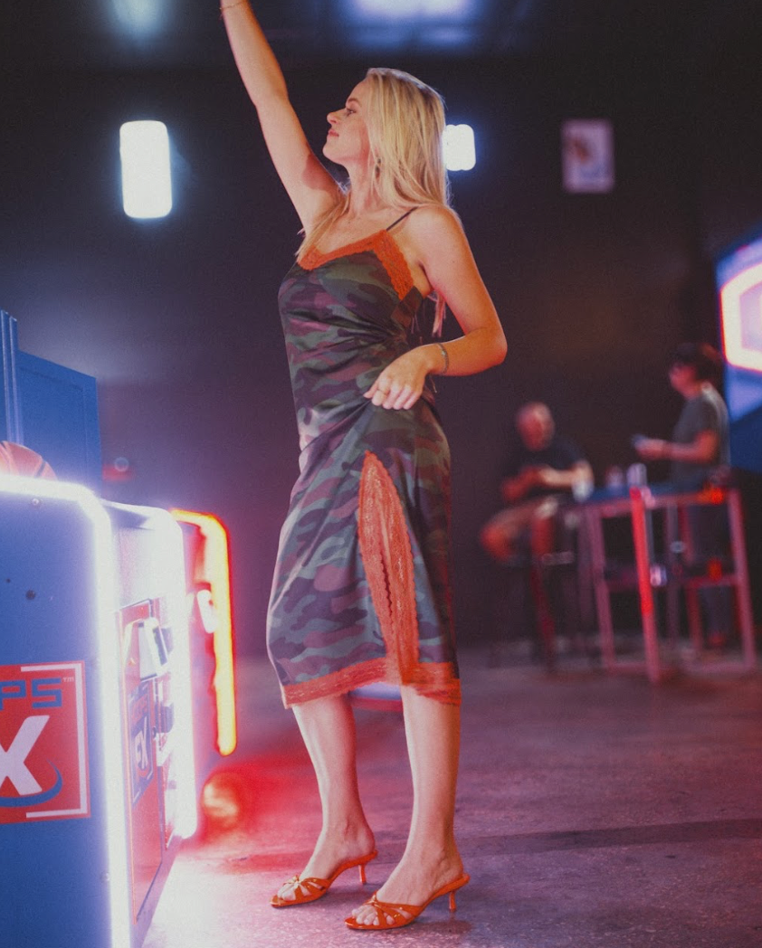 Camo Crush Satin Slip Dress