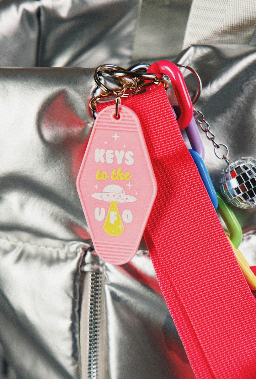 Metallic Overnight Bag with Pastel Rainbow Chain