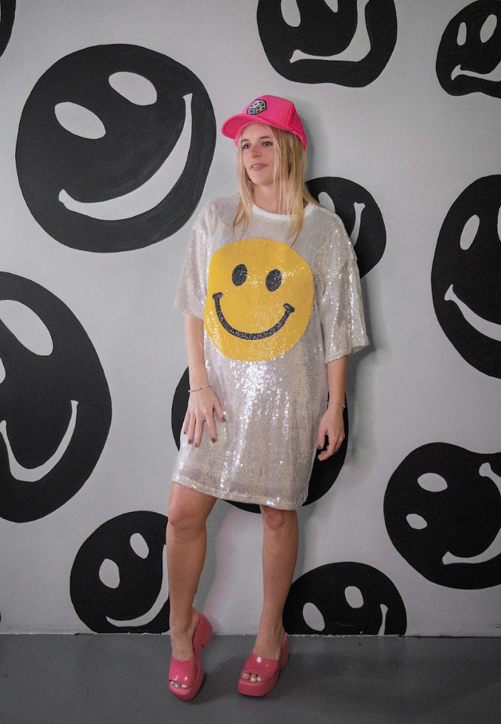 Major Mood Sequin Smiles in White