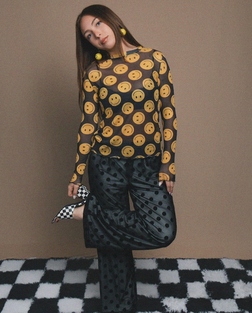 Spot On Mesh Wide Leg Pant