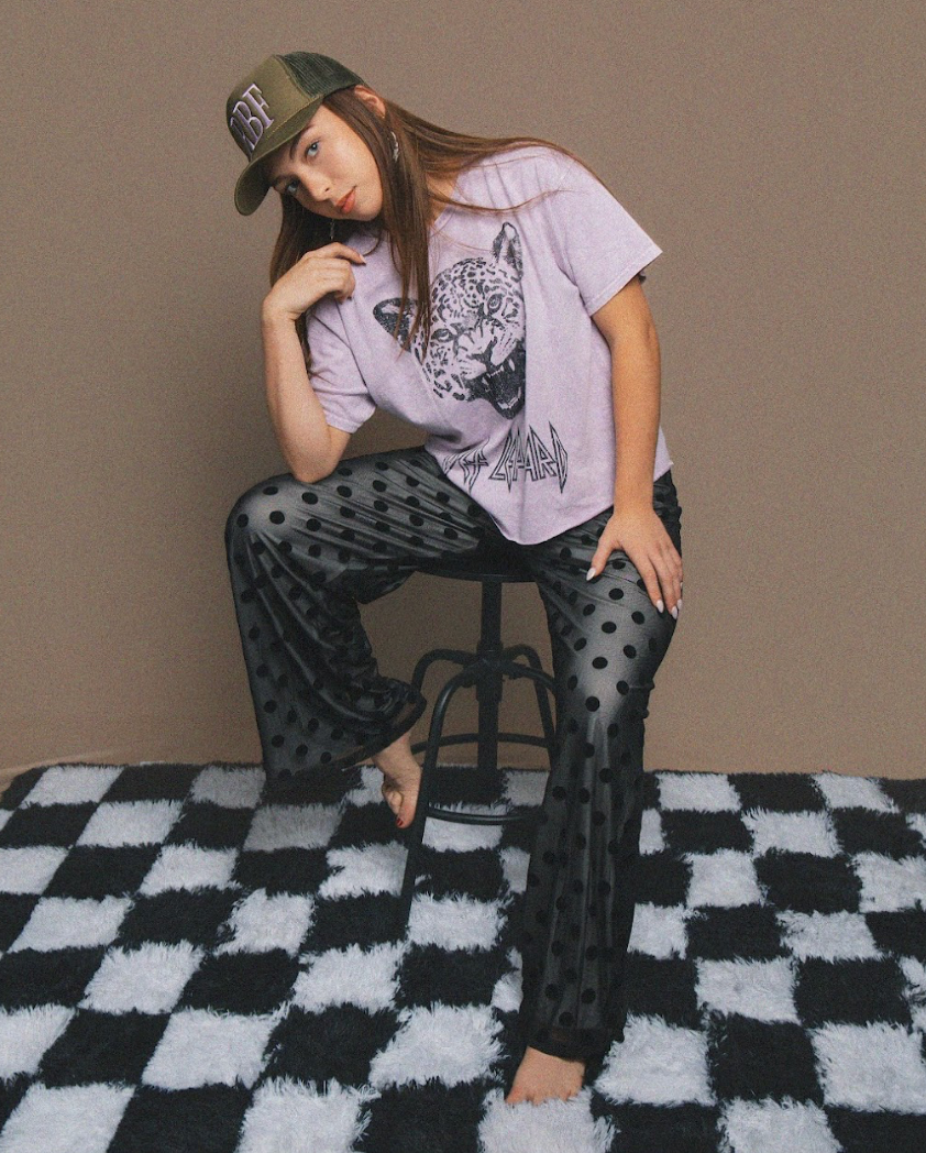 Spot On Mesh Wide Leg Pant