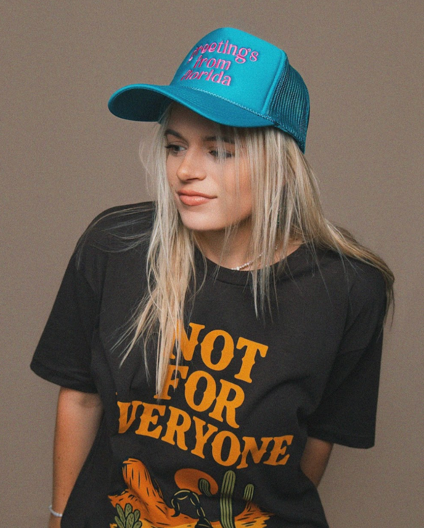 Greetings From Florida Embroidered Trucker