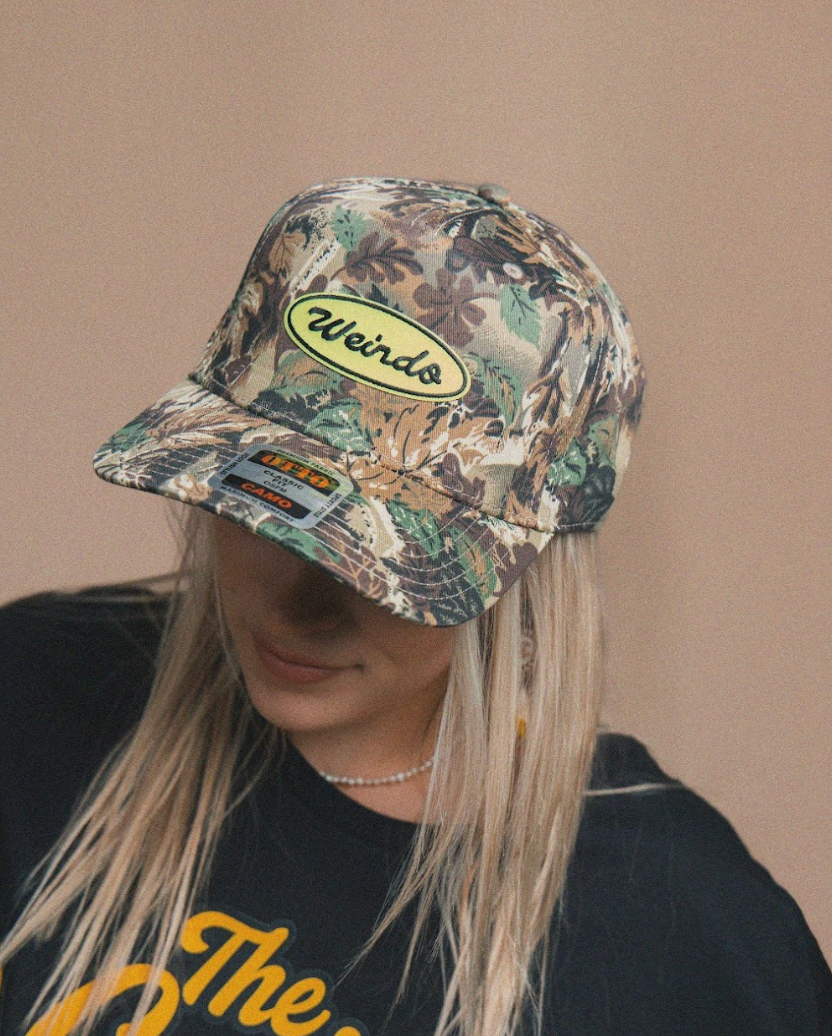 Weirdo Trucker Hat in Forest Camo