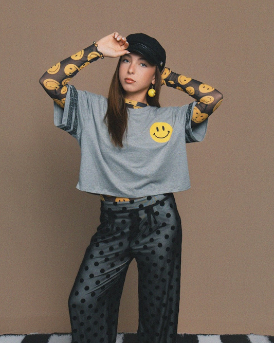 Smiles for Miles Oversized Boxy Crop Tee