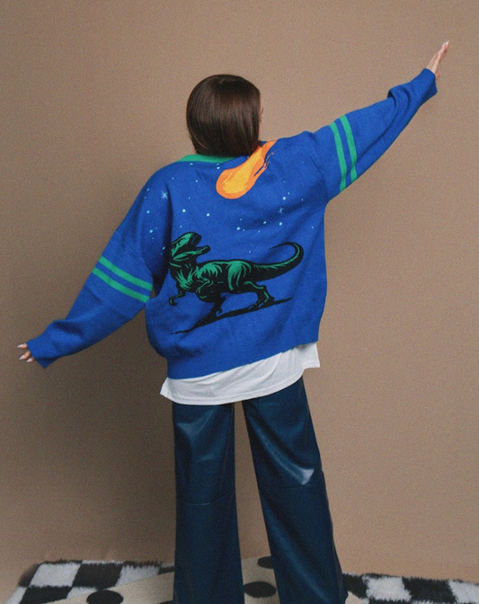 Dinosaur Extinction Varsity Cardigan