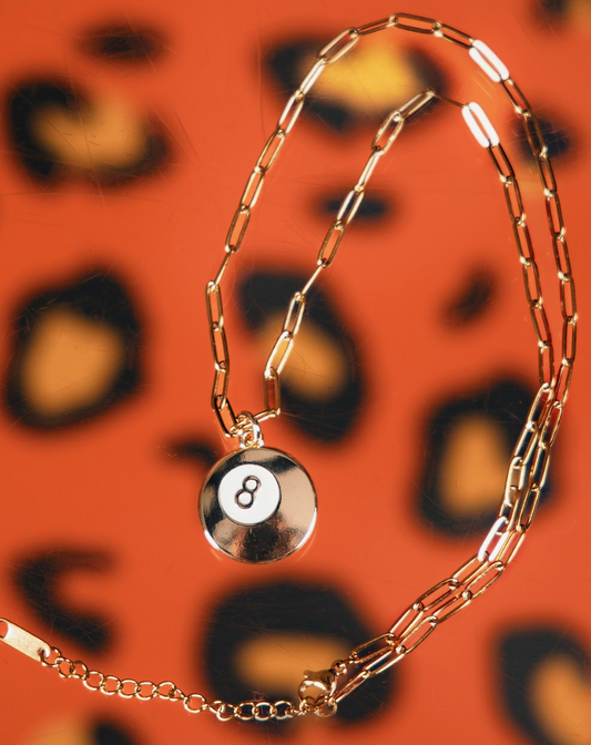 8 Ball Necklace in Gold