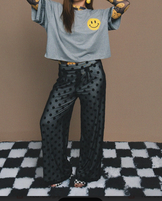 Spot On Mesh Wide Leg Pant