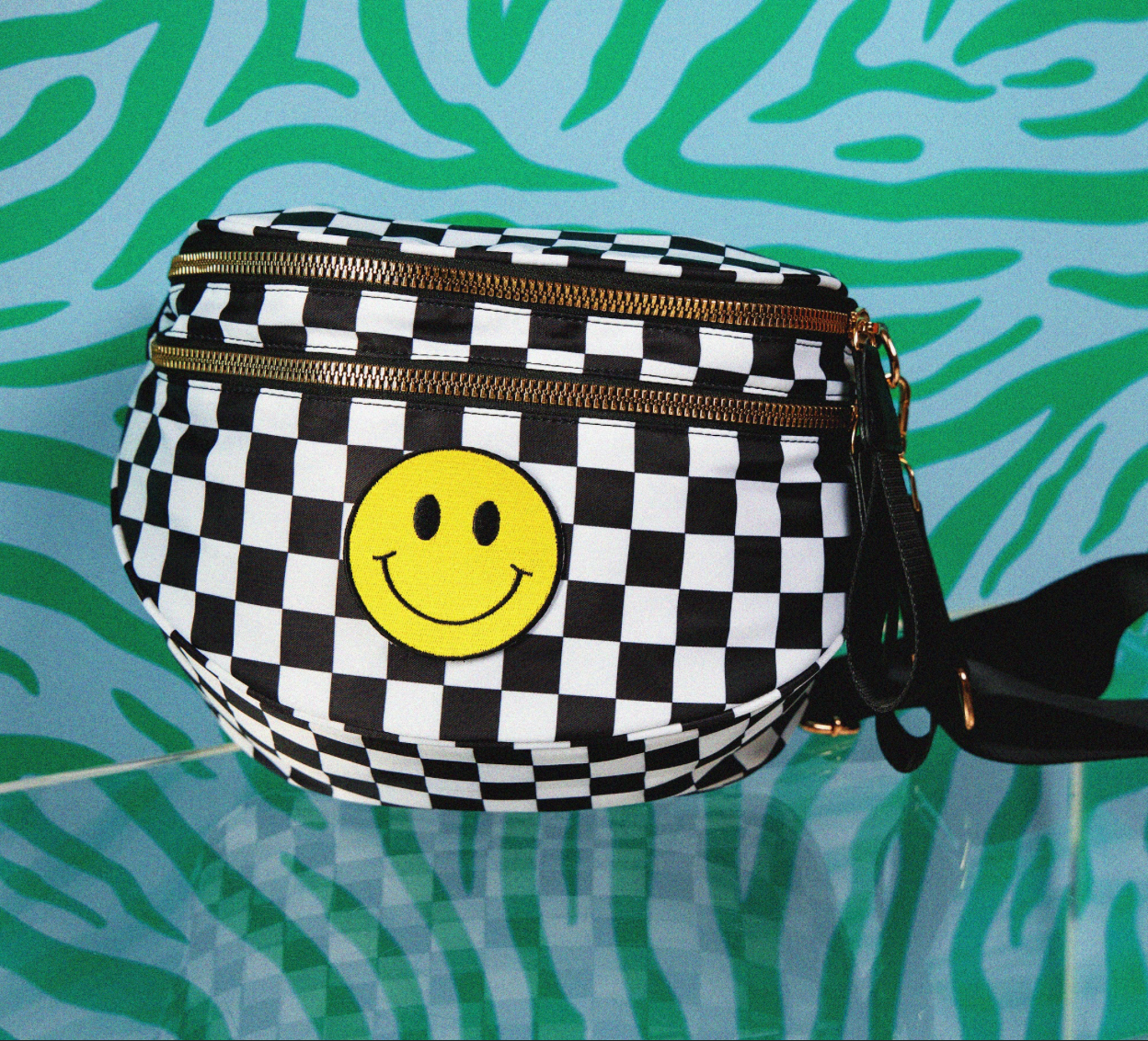 Checkered Past Crossbody Bag - Choose Your Embroidered Patch