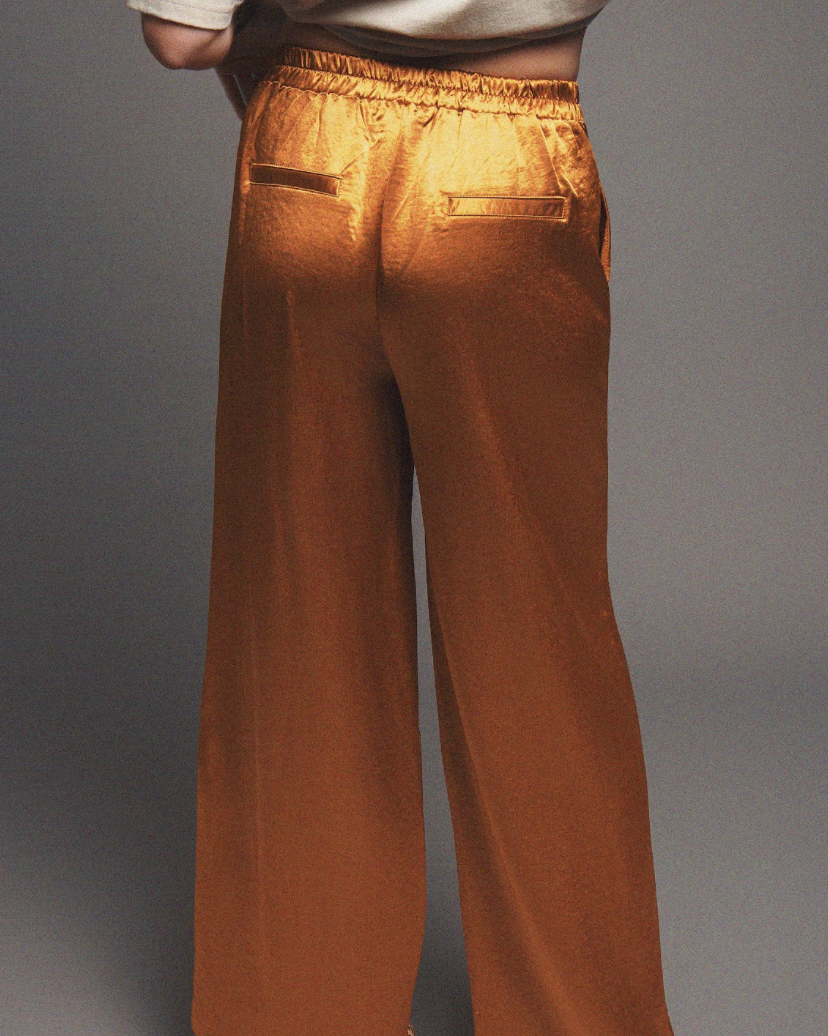 Metallic Muse Satin Trouser in COPPER