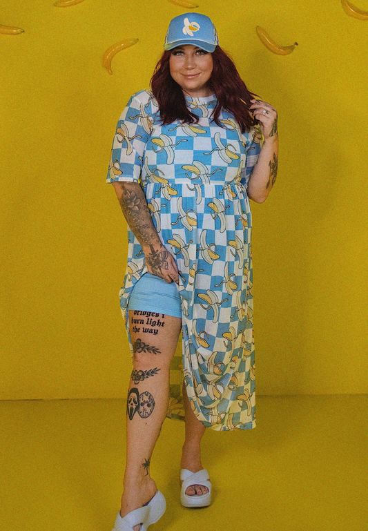 Bananas Over You Mesh Dress Set - with Cami and Bike Short