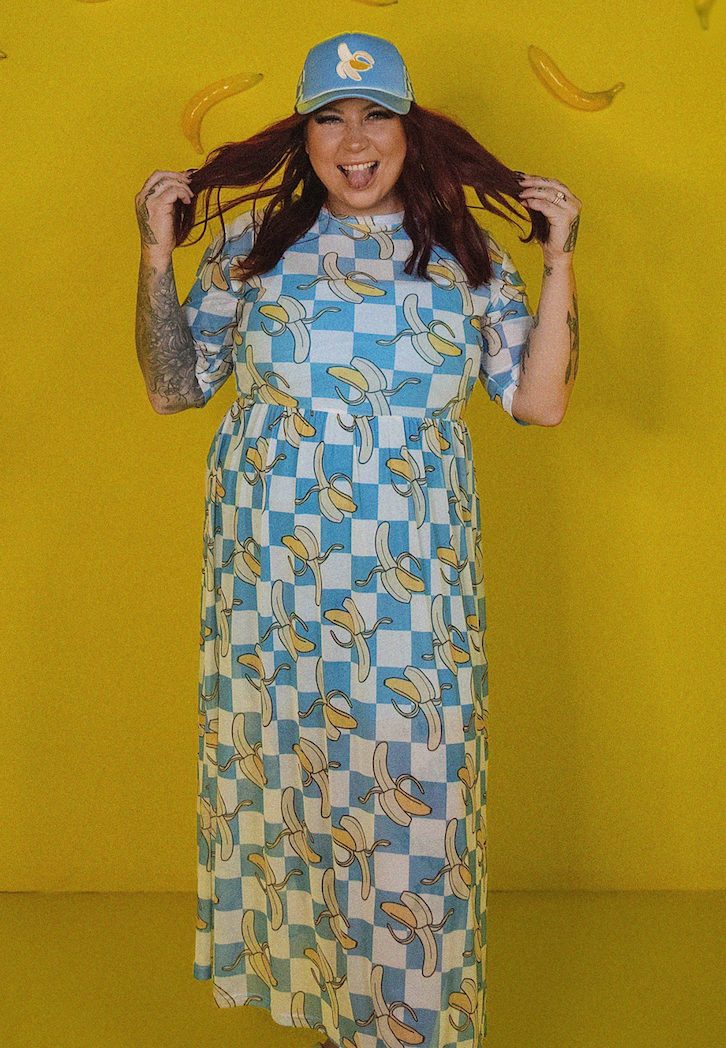 Bananas Over You Mesh Dress Set - with Cami and Bike Short The Local Group Apparel Bananas Over You Mesh Dress Set - with Cami and Bike Short The Local Group Apparel