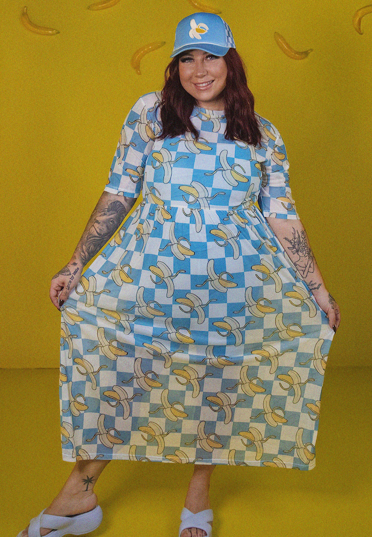 Bananas Over You Mesh Dress Set - with Cami and Bike Short