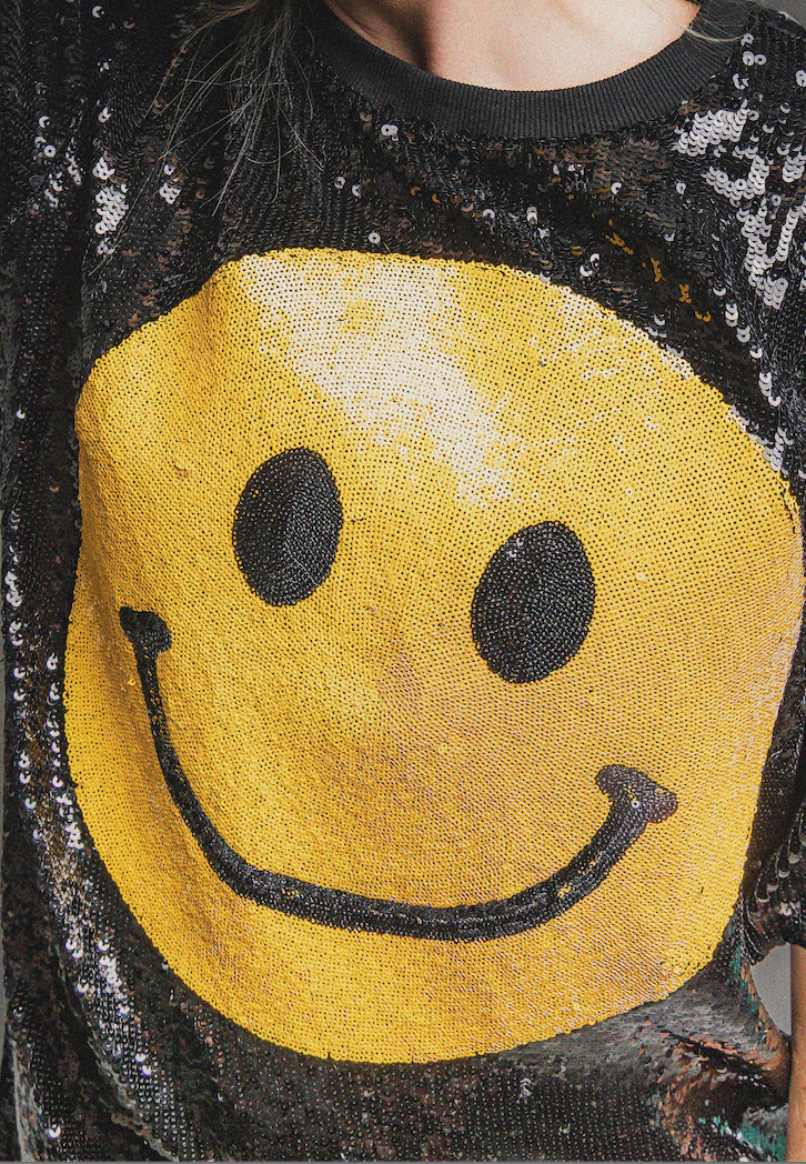 Major Mood Sequin Smiles in Black