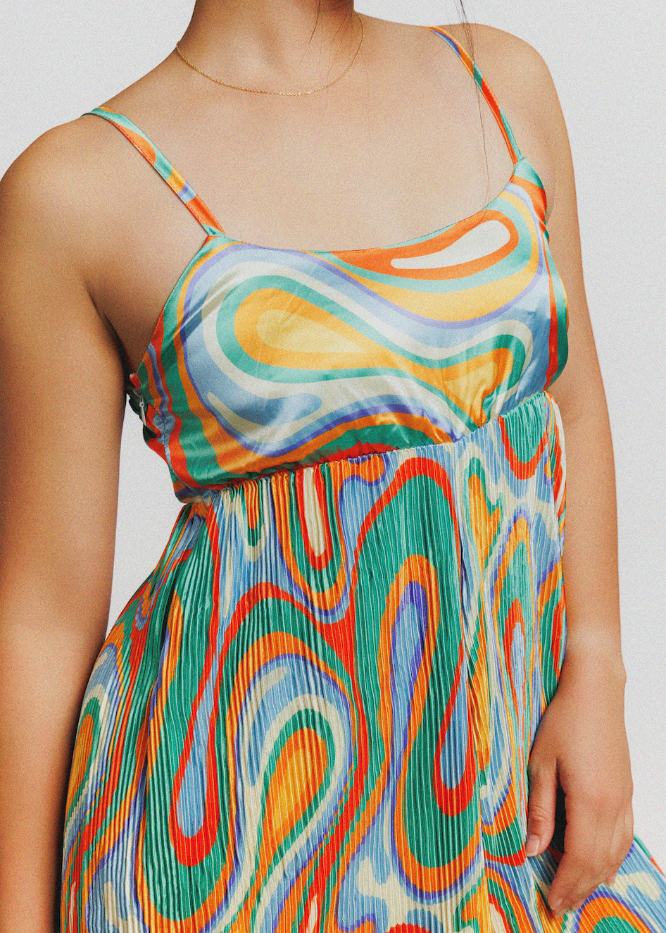Groovy Girl Satin Plisse Jumpsuit