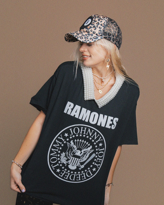 Punk Rock Pearls Ramones Oversized Band Tee
