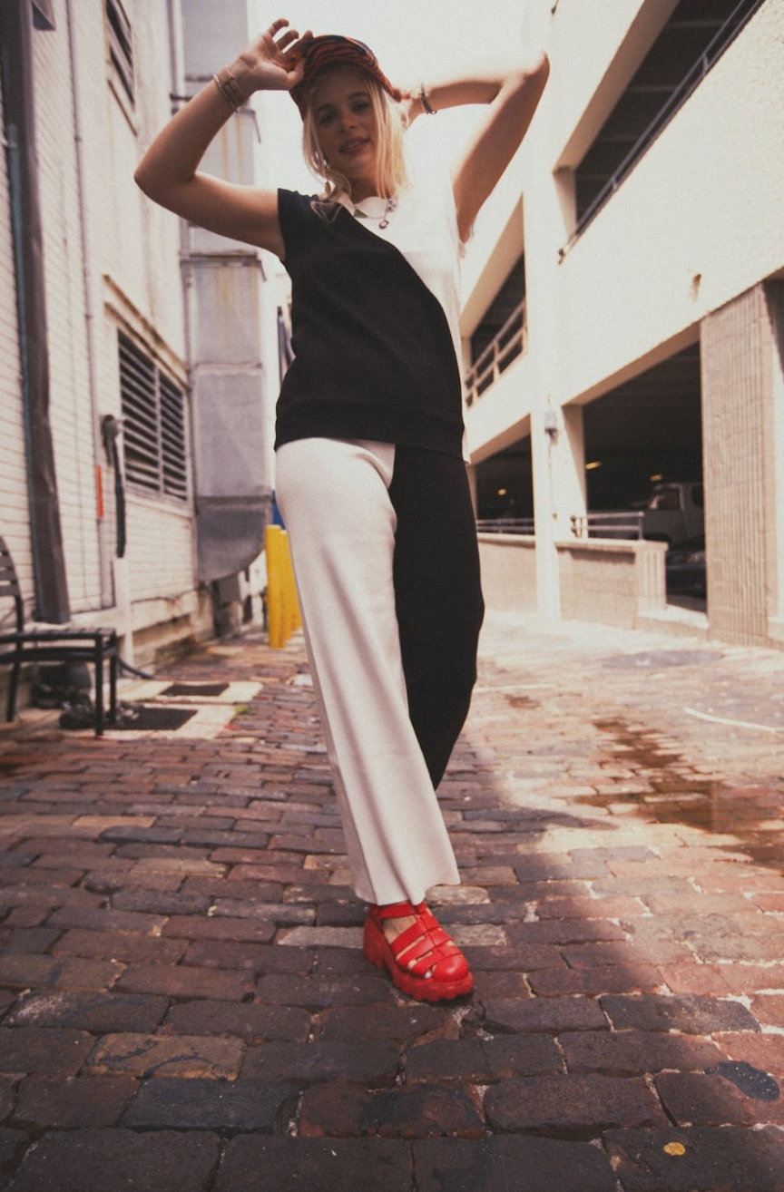 Yin Yang Half and Half Knit Top