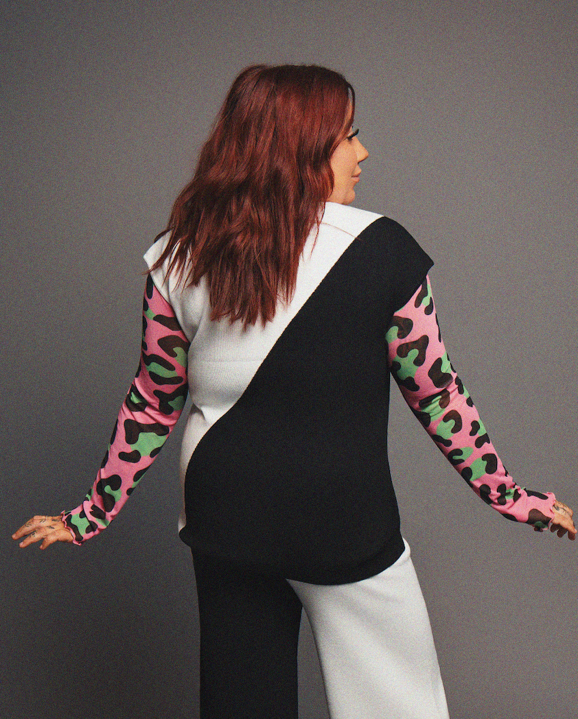 Yin Yang Half and Half Knit Top