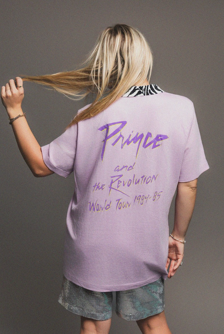 Dearly Beloved - Prince Zebra collar Oversized Band Tee